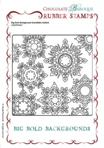 Big Bold Background Snowflake Outline Single Rubber stamp